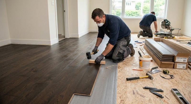 Dark Wood Floor Installation in Lynnwood, WA
